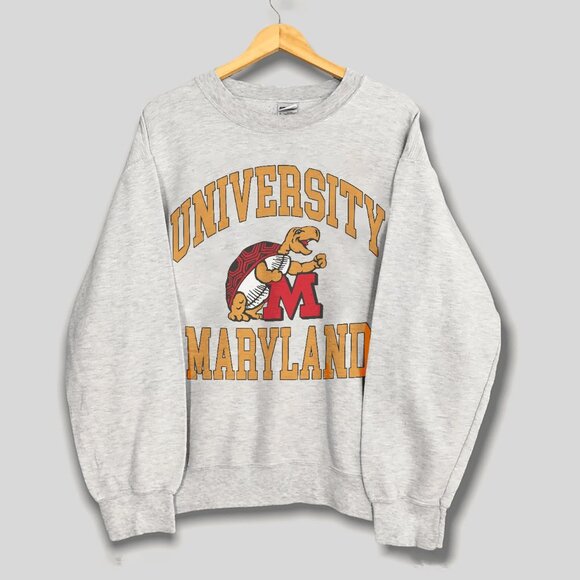 Vintage 90s University Of Maryland Terrapins Football NCAA Athletics Sweatshirt - Picture 1 of 2